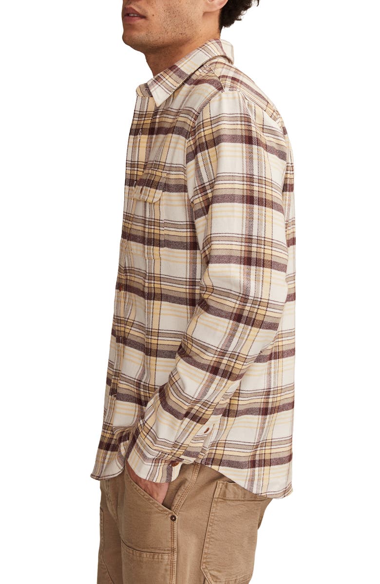 Lucky Brand Cloud Soft Plaid Flannel Button-Up Shirt, Alternate, color, Tan Multi