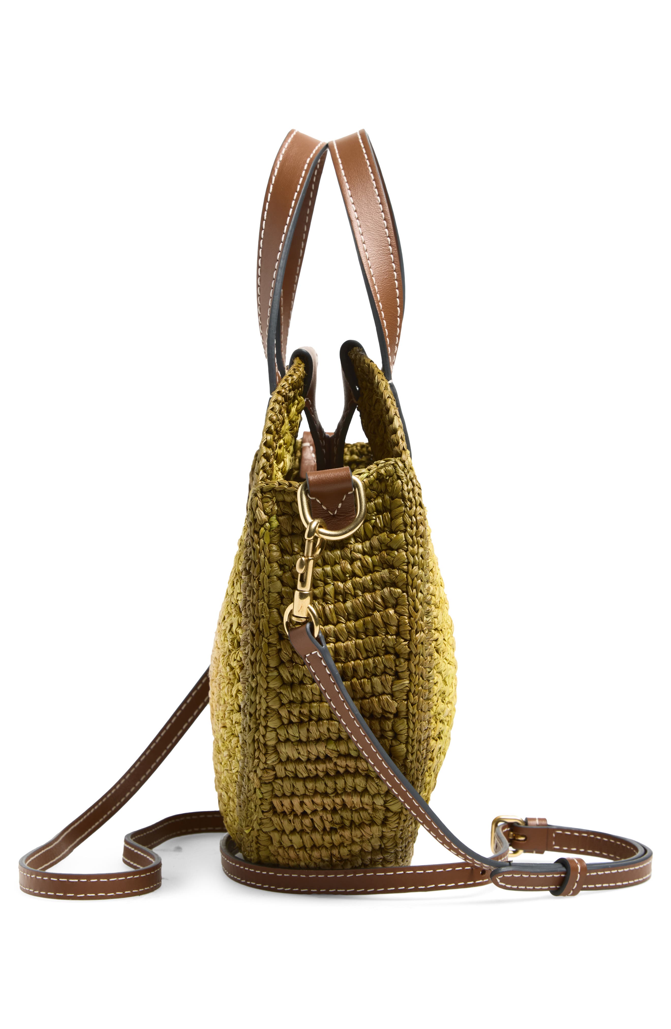 Anya Hindmarch Small Bow Round Raffia Tote, Alternate, color, Gordal