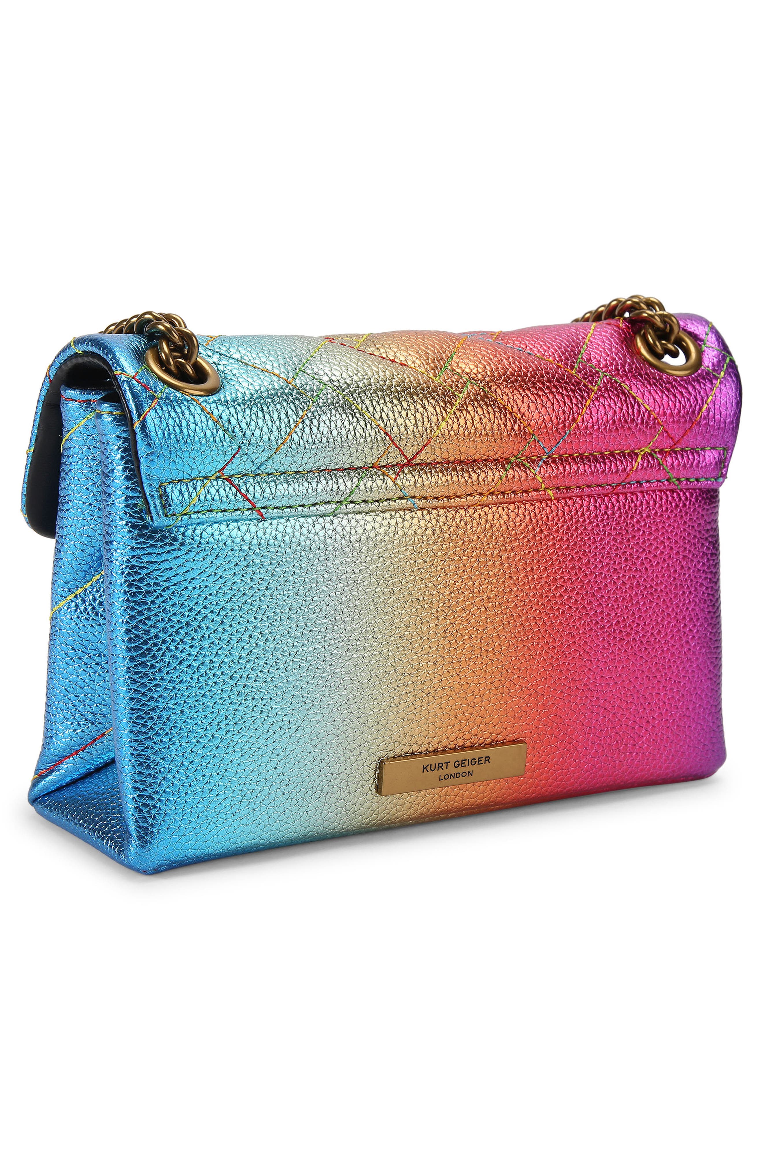 Kurt Geiger London Mini Kensington Convertible Metallic Leather Crossbody Bag, Alternate, color, 