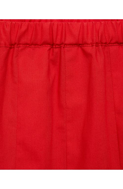 Mango Pleated Cotton Midi Skirt In Red