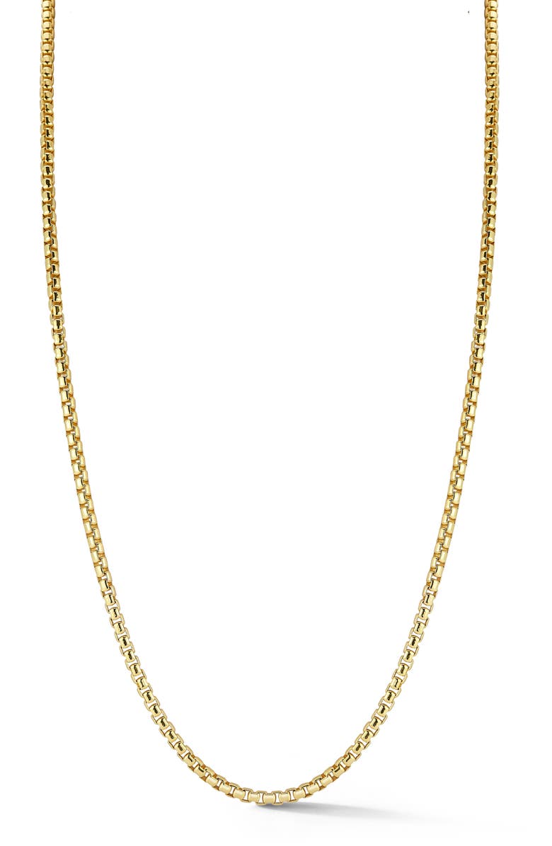Yield of Men Men's Rounded Box Chain Necklace, Main, color, Gold