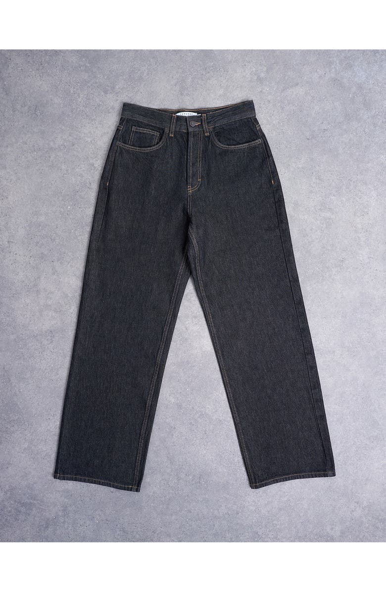 Topshop Column Mid Rise Jeans, Alternate, color, Black