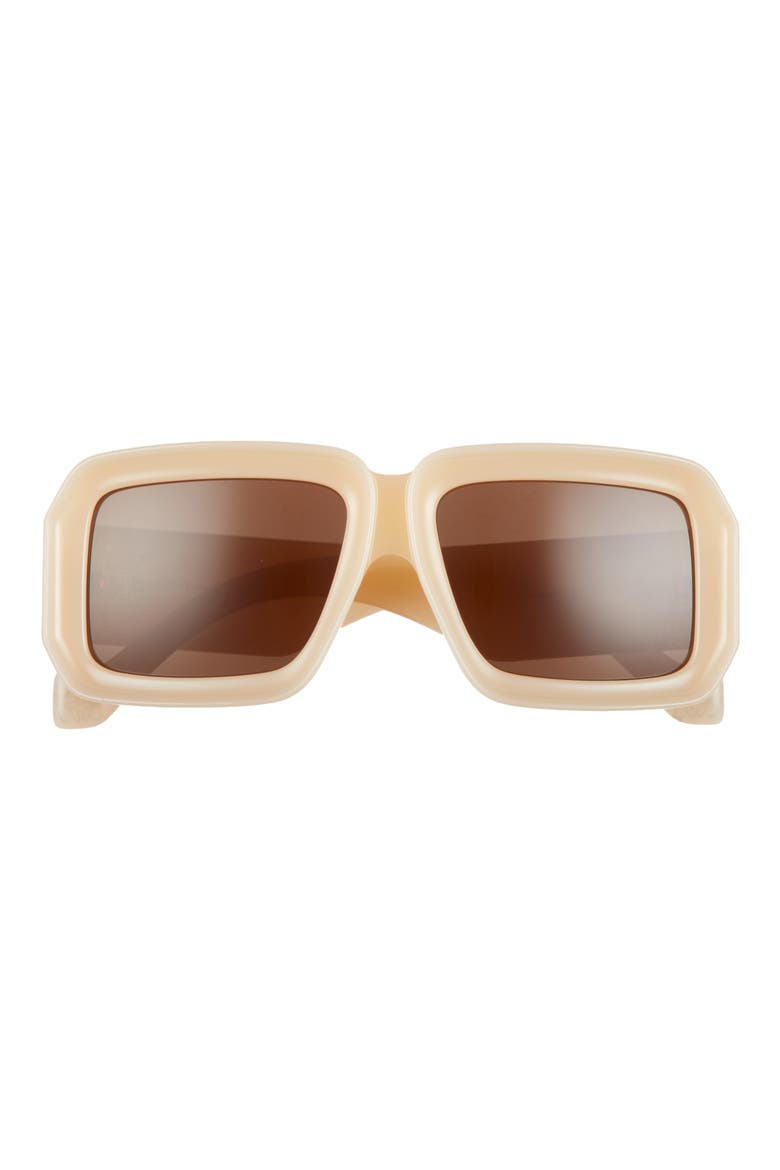 56mm Square Sunglasses, Main, color, SHINY BEIGE / BROWN