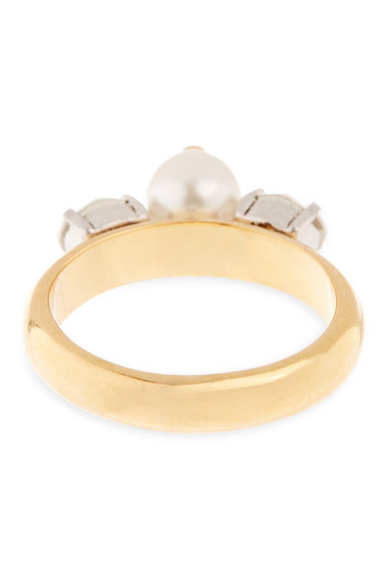 Crystal & Imitation Pearl Ring, Alternate, color, PEARL/ CLEAR