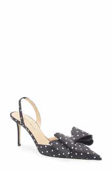 Mach & Mach Le Cadeau Bow Polka Dot Slingback Pump