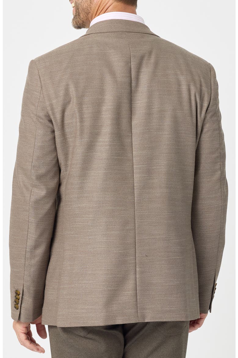 Herringbone Slim Fit Sport Coat, Alternate, color, COFFEE