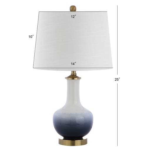 Jonathan Y Gradient Ceramic/brass Led Table Lamp In White/navy