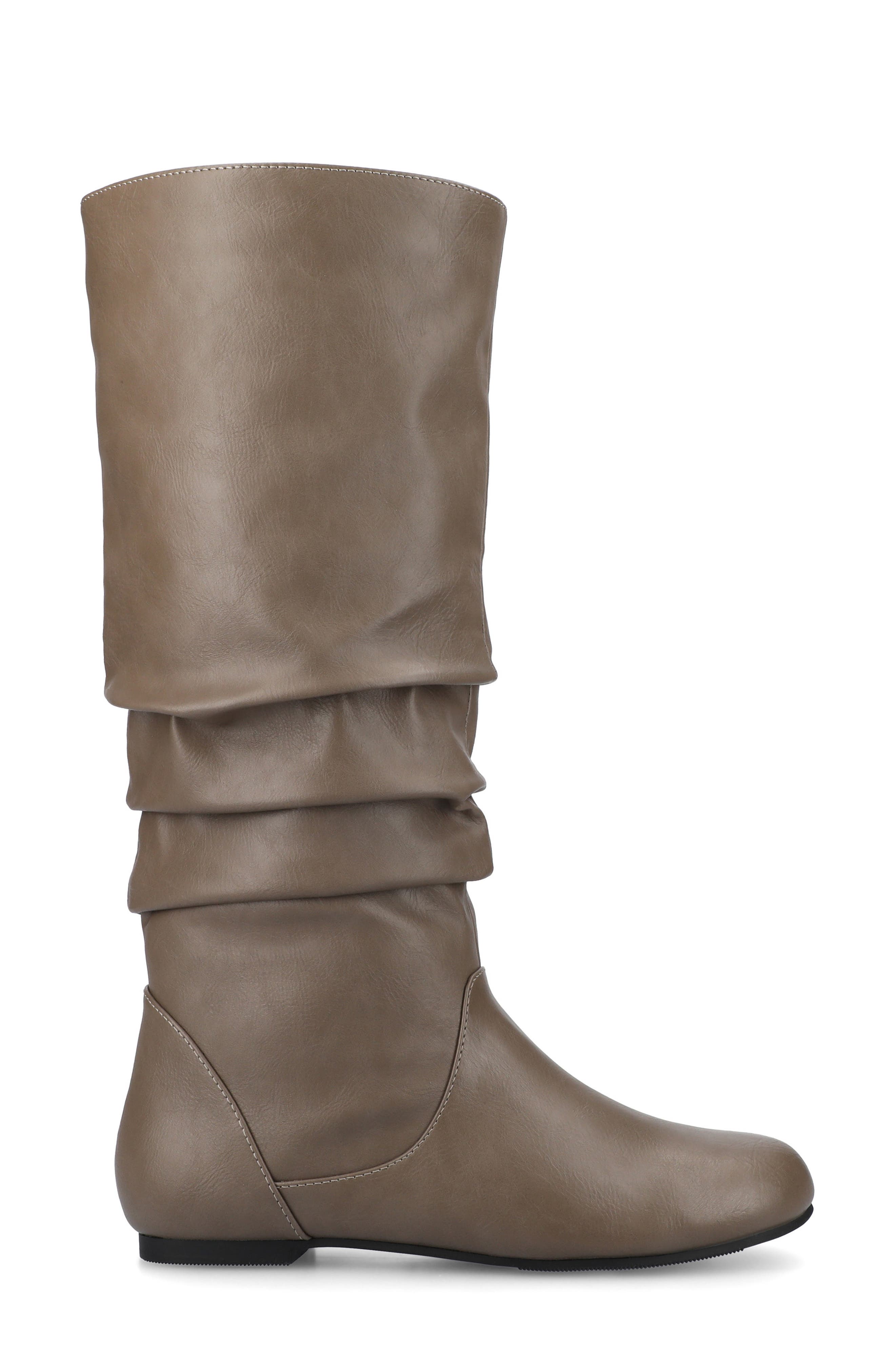 Journee Collection Jayne Ruched Tall Boot - Extra Wide Calf, Alternate, color, Taupe
