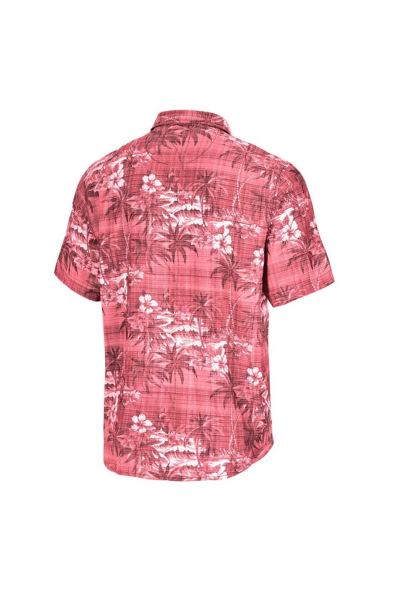 Men's Tommy Bahama Red Atlanta Falcons Coconut Point Isla Palmetta Camp Button-Up Shirt, Alternate, color, Red