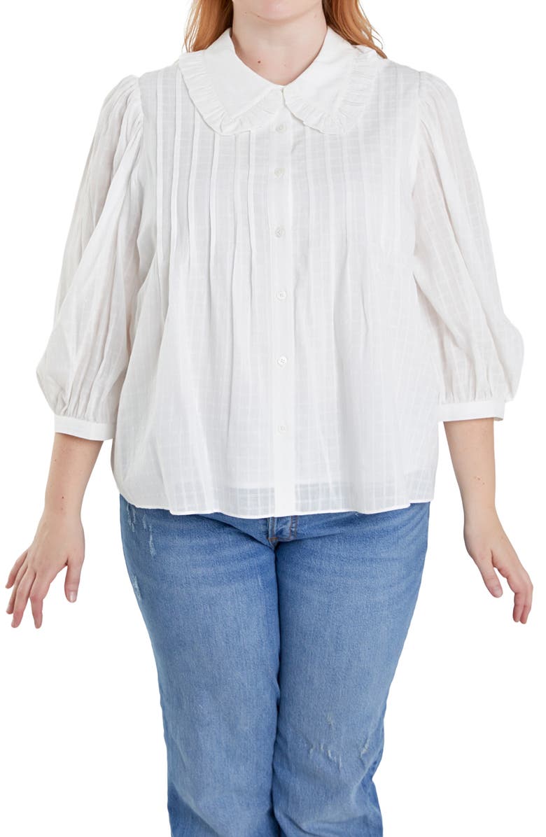 English Factory Ruffle Collar Shirt, Alternate, color,