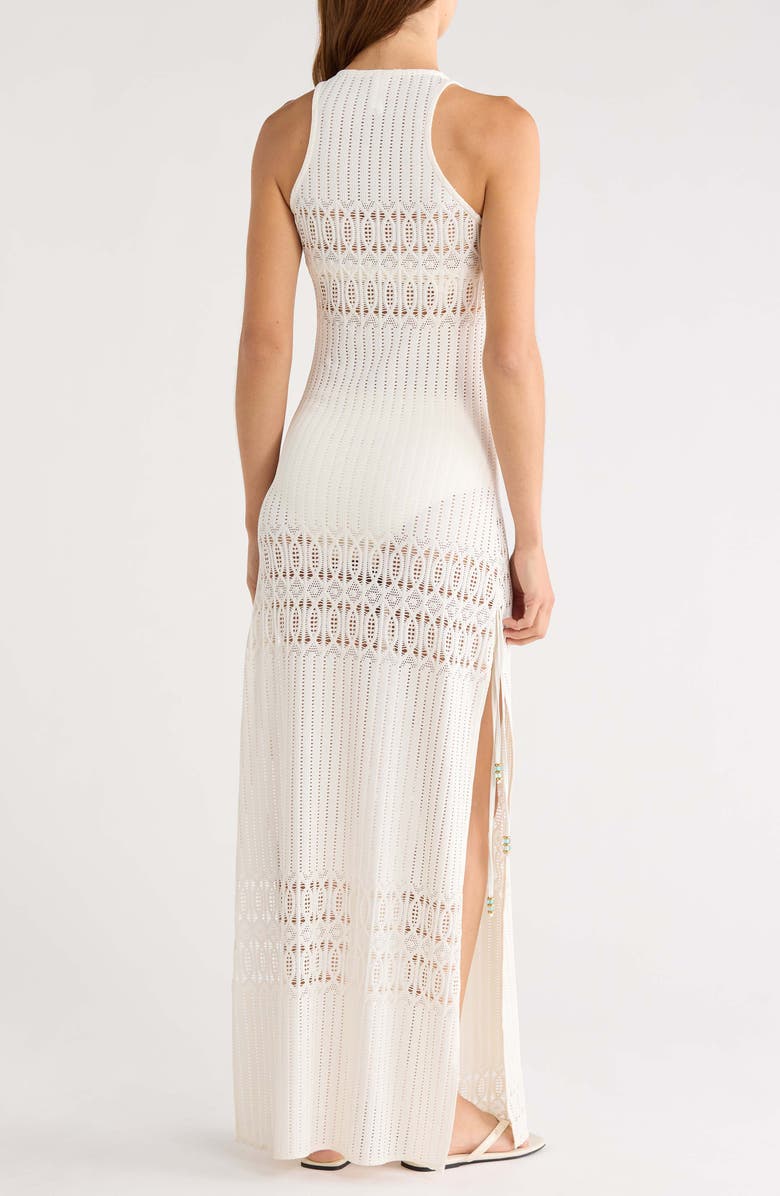 Cosita Linda Open Stitch Sleeveless Cover-Up Maxi Dress, Alternate, color, Natural