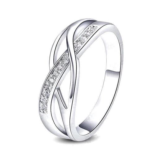 Hollywood Sensation Crystal Braided Ring In Silver