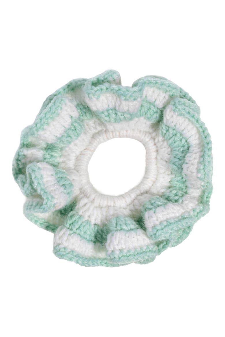 Crochet Scrunchie, Alternate, color, SEAFOM BLUE