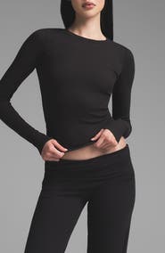 SKIMS Stretch Cotton Rib Long Sleeve T-Shirt