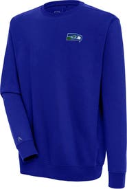 ANTIGUA Men's Antigua Royal Seattle Seahawks Throwback Logo Victory Pullover Sweatshirt