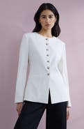 Nordstrom Collarless Linen Blend Blazer