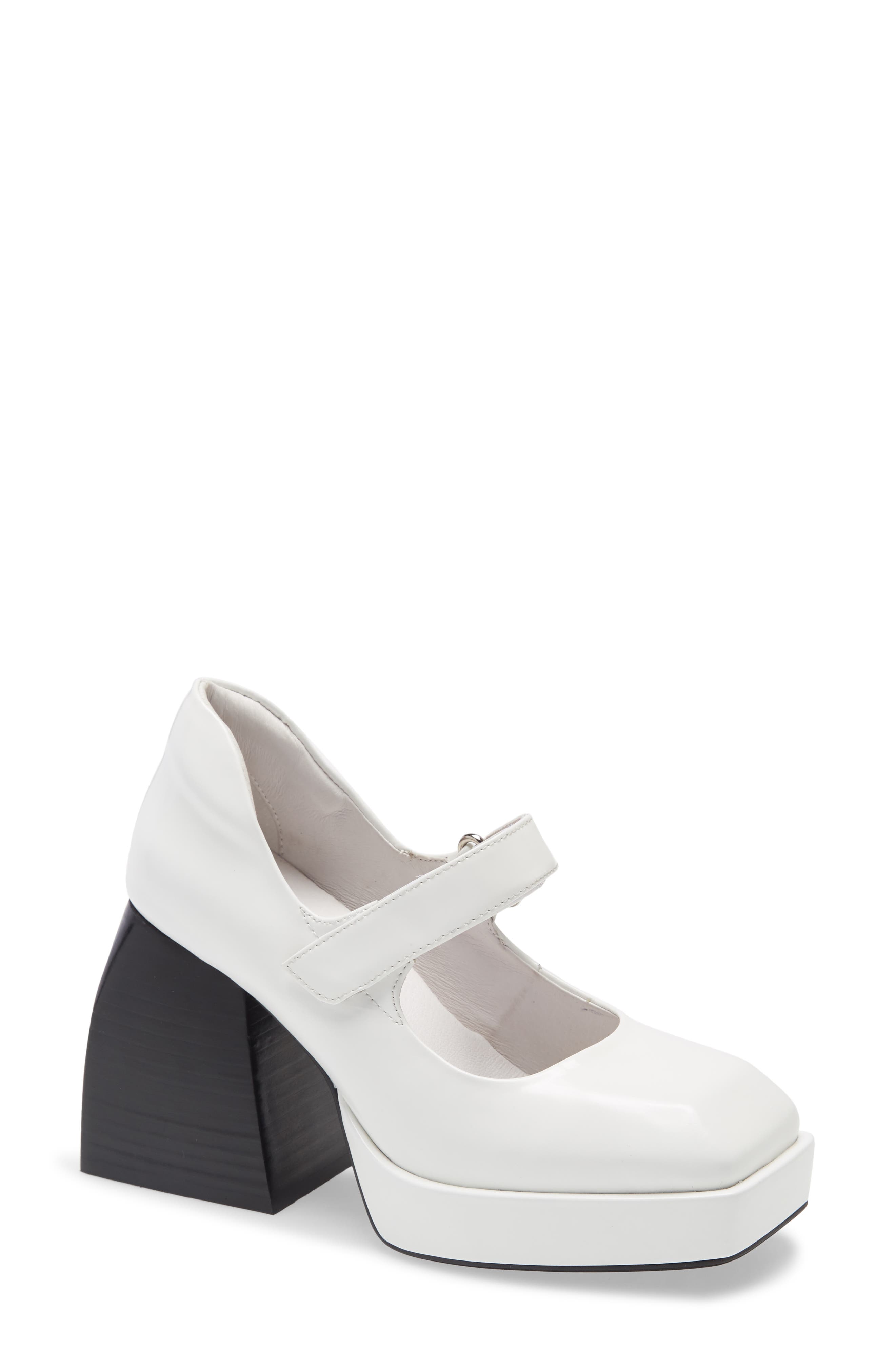 Reine Platform Mary Jane Pump, Main, color, WHITE BLACK BOX