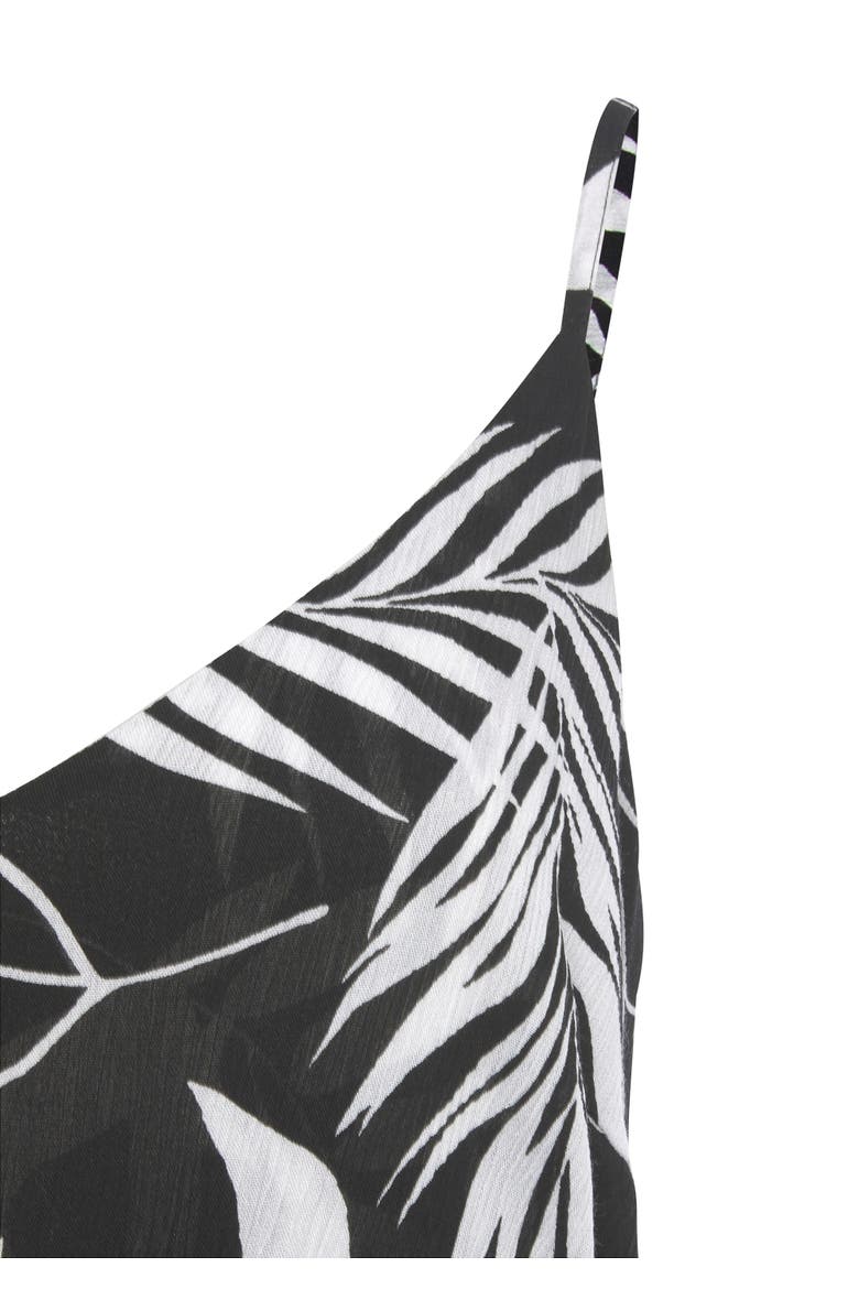 Printed Tiered Sundress, Alternate, color, Black & White