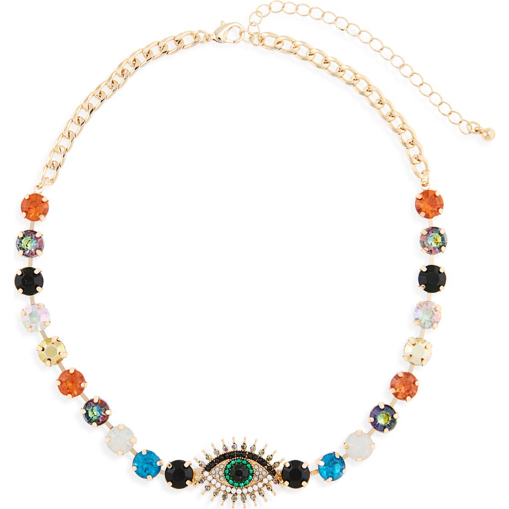Tasha Evil Eye Crystal Necklace In Multi