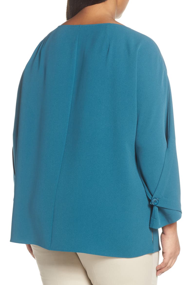 Reanna Finesse Crepe Blouse, Alternate, color, PACIFIC