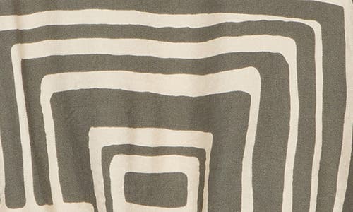 Melloday Geometric Print Boxy Top In Sage Ivory