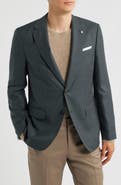 BOSS Hutson Slim Fit Dark Green Microcheck Virgin Wool Suit