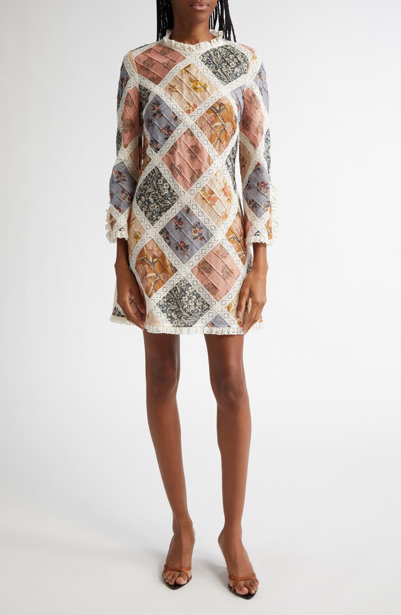 Tallow Patchwork Cotton Minidress