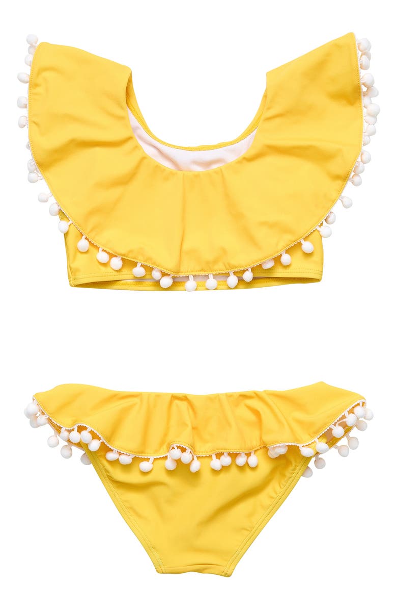 Snapper Rock Kids' Hello Yellow Flounce Two-Piece Swimsuit, Alternate, color, 