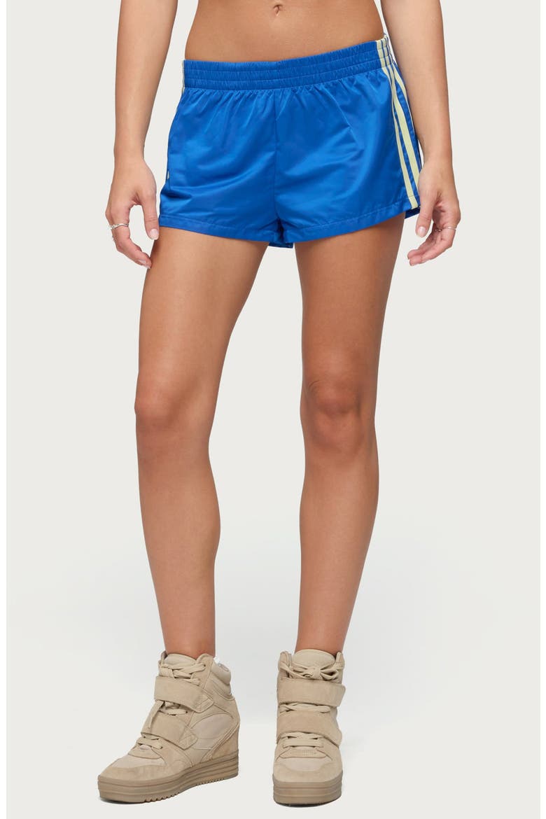 Nikki Stripe Nylon Shorts, Main, color, BLUE-AND-YELLOW