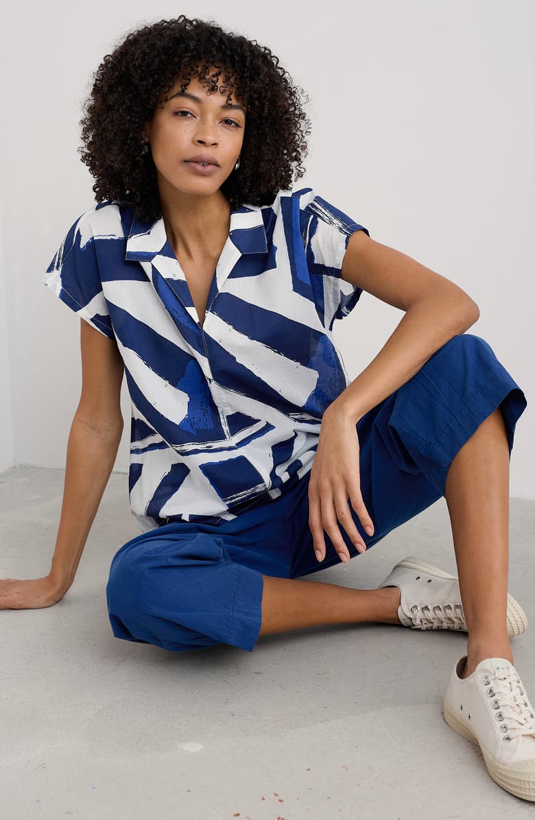 Seasalt Cornwall Deep Lane Short Sleeve Organic Cotton Button-Up Shirt, Alternate, color, 