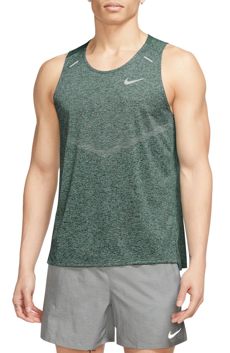 Nike Dri-FIT 365 Running Tank, Main, color, Vintage Green/ Heather/ Silver