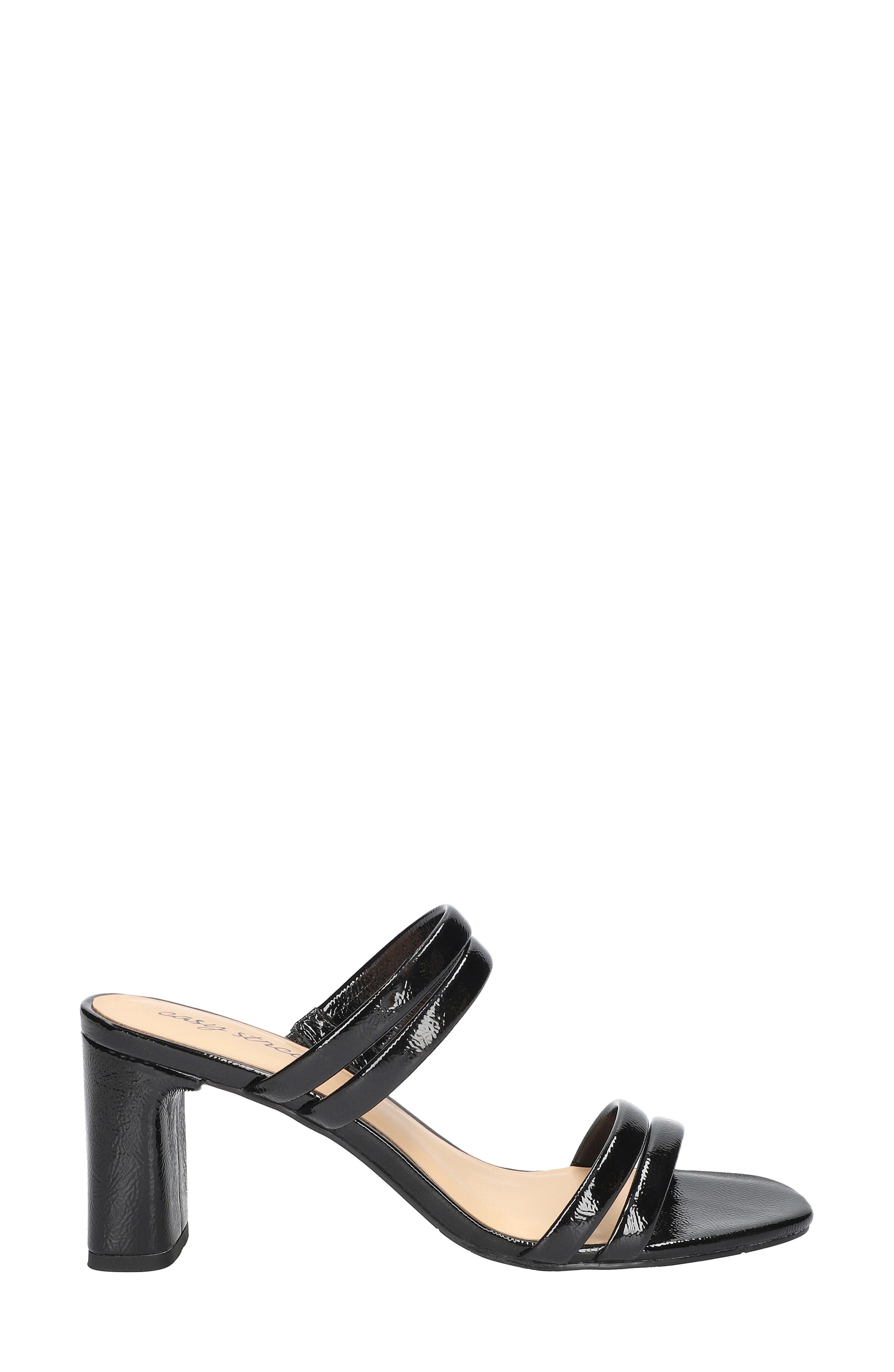 EASY STREET Jemma Slide Sandal, Alternate, color, Black Crinkled Patent
