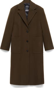 MANGO Pocketed Virgin Wool Blend Coat