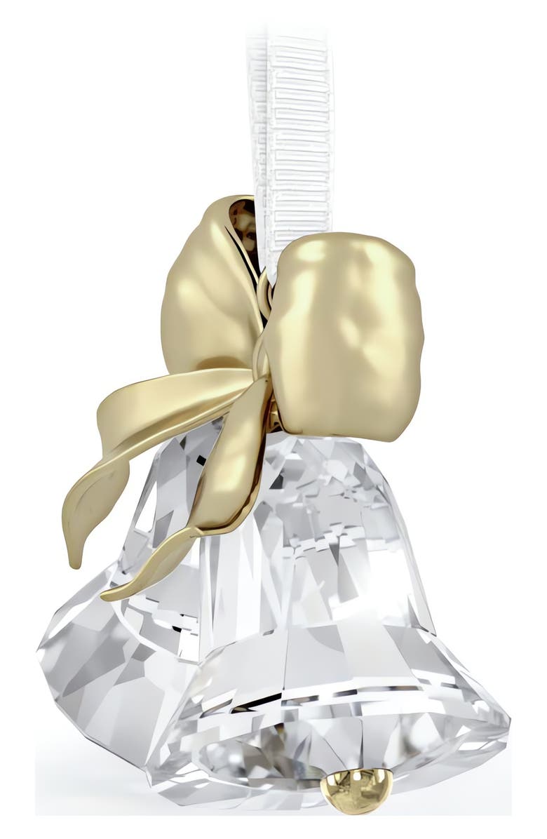 Swarovski Holiday Magic Bells Crystal Ornament, Alternate, color, Clear / Gold