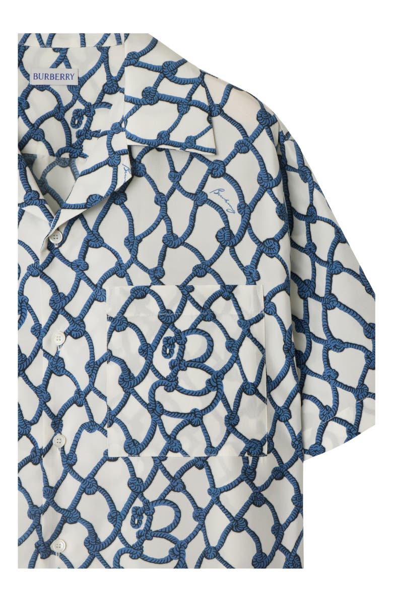 Burberry Regular Fit Knot Silk Shirt, Alternate, color, Pool