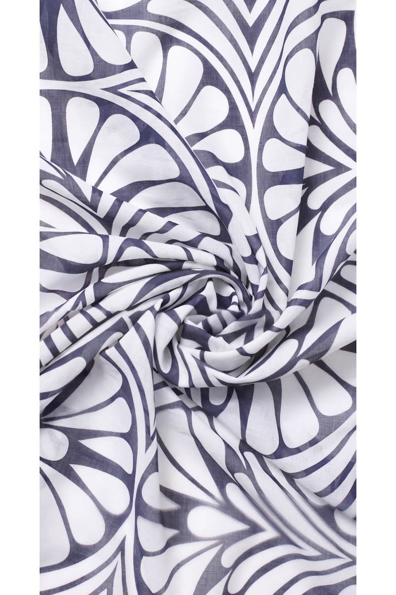 Foulard Scarf, Alternate, color, Blue Palms