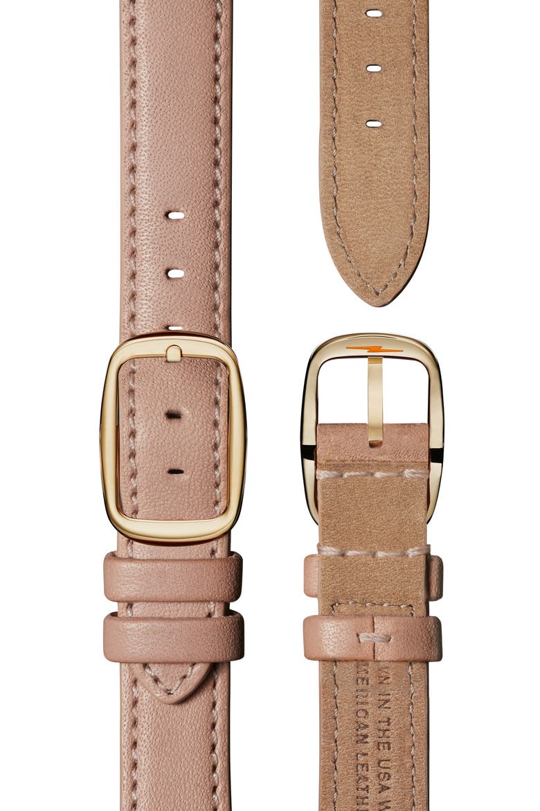 The Canfield Leather Strap Watch, 38mm, Alternate, color, WHITEMOP