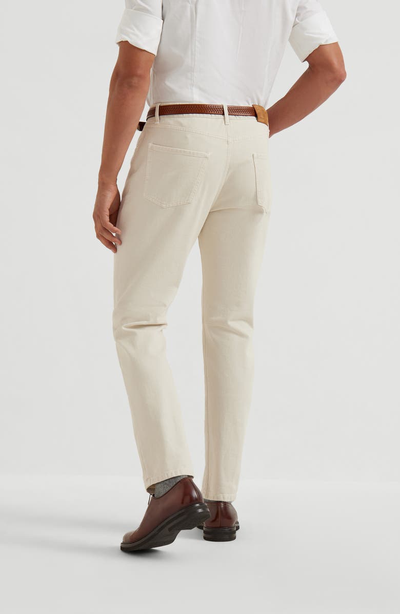 Brunello Cucinelli Leisure fit five-pocket trousers, Alternate, color, Panama