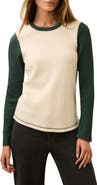 Faherty Apres Colorblock Long Sleeve Waffle Knit Top