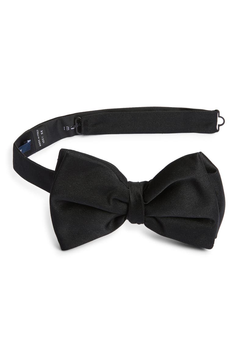 Silk Bow Tie, Main, color, BLACK