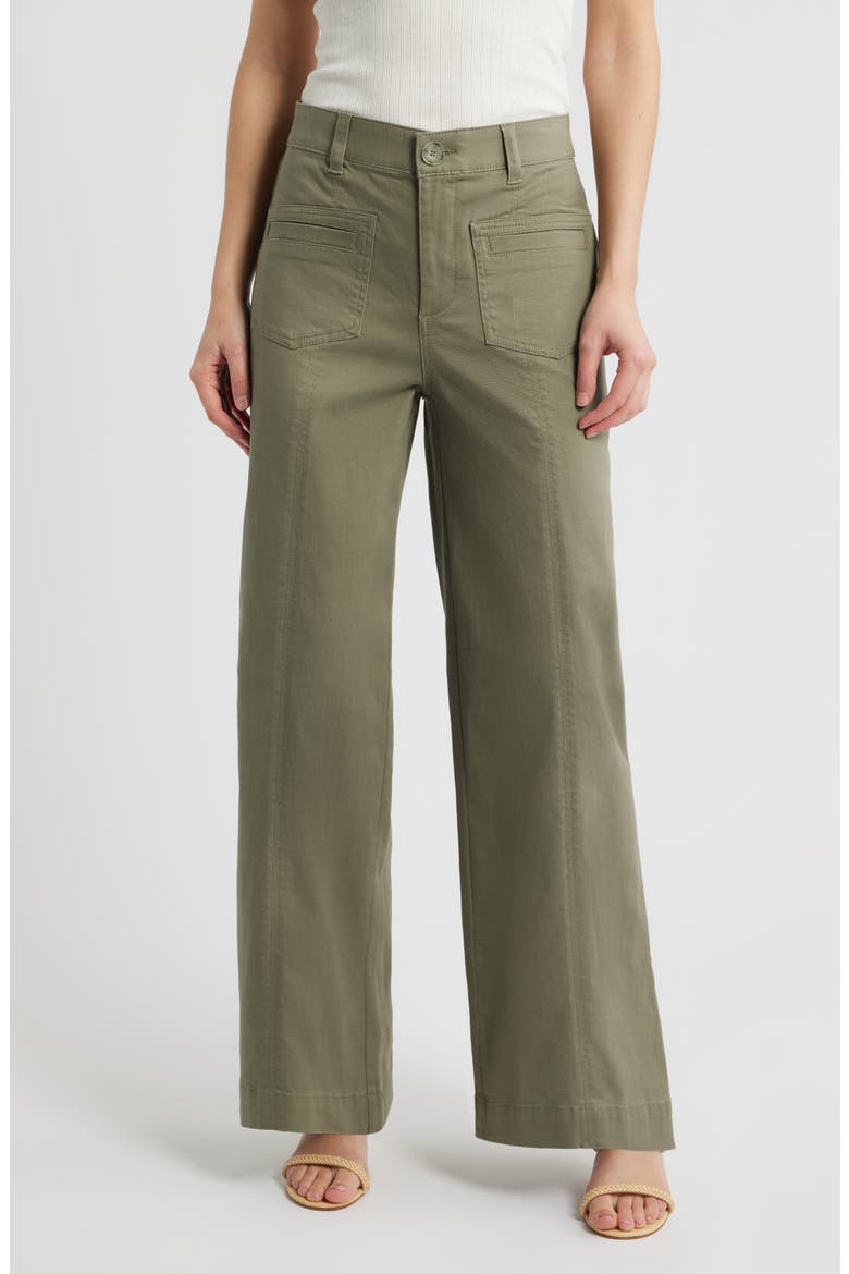 Skyrise Patch Pocket Wide Leg Pants, Main, color, LAUREL OAK