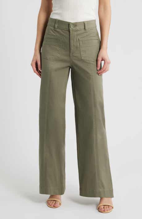 Skyrise Patch Pocket Wide Leg Pants
