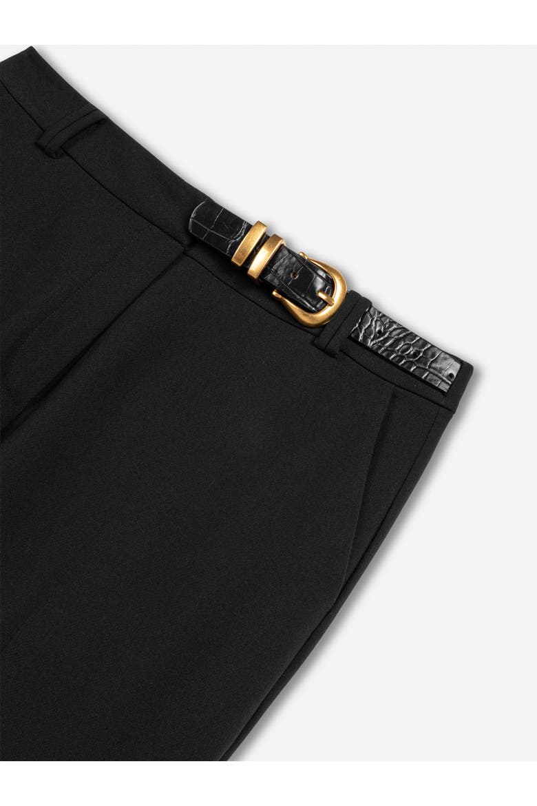 Belted Straight Leg Trousers, Alternate, color, Black