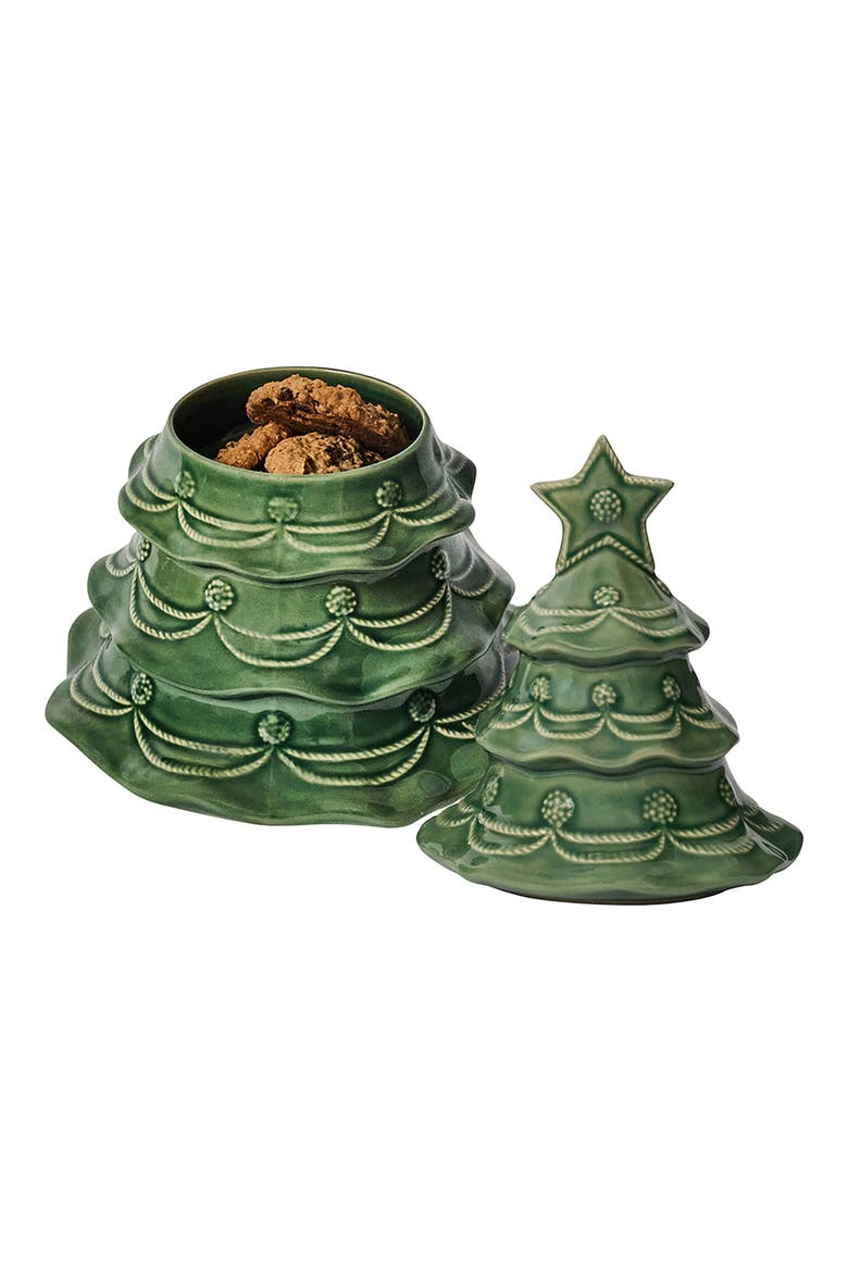 Berry & Thread Christmas Tree Cookie Jar, Alternate, color, BASIL