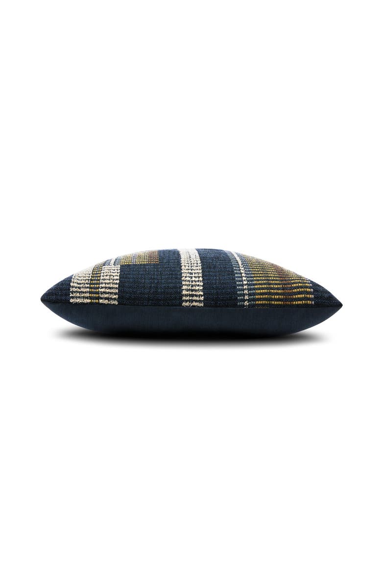 Elaine Smith Voyage Indigo textured with chenille Indoor & Outdoor Woven Accent Pillow, Alternate, color, Indigo