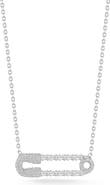 GLAZE JEWELRY Cubic Zirconia Safety Pin Pendant Necklace