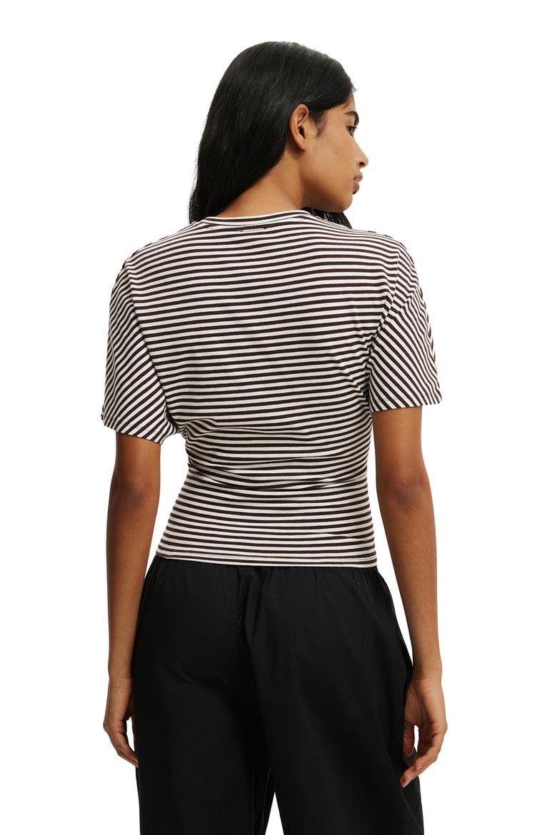 Women's Blair Batwing Short Sleeve Tee, Alternate, color, Madi Stripe Dark Oak Vintage