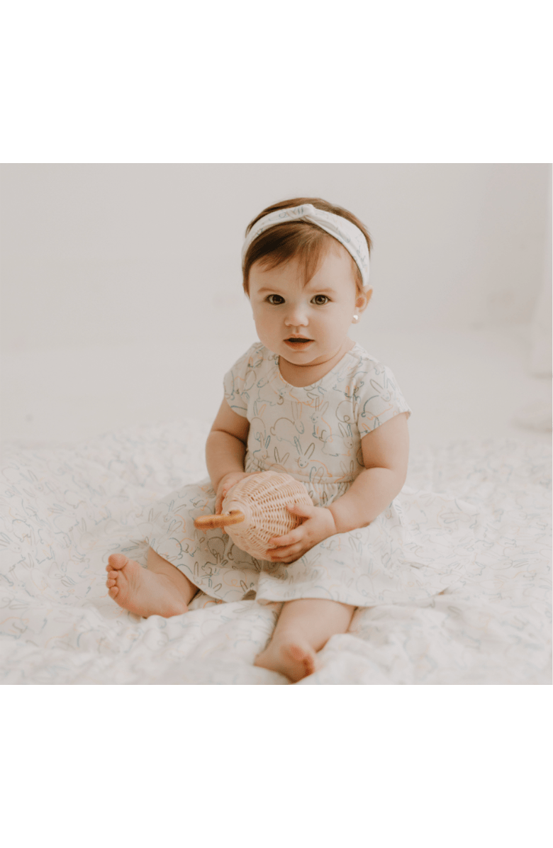 Finn + Emma Organic Twirl Dress I Bunnies for Baby or Toddler, Alternate, color, Off White