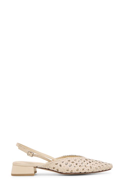 Dolce Vita Birdie Pointed Toe Slingback Flat In Off White Woven Leather