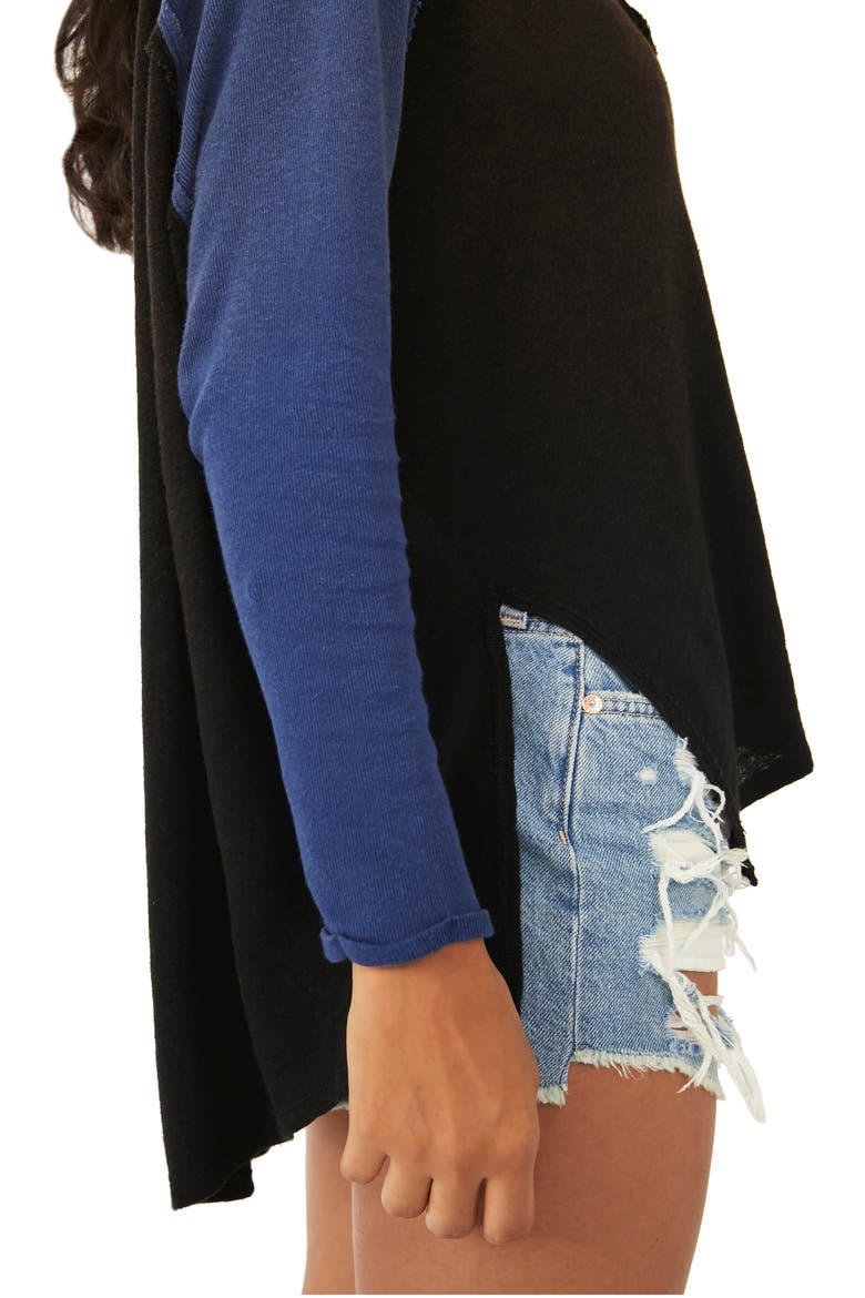 Grand Slam Linen Blend Three-Quarter Sleeve Top, Alternate, color, BLACK COMBO